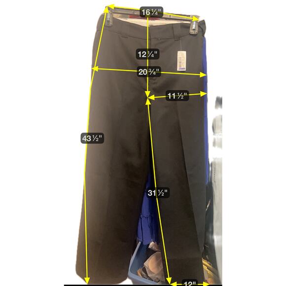 NWT Dickies Womens Black Pleated Regular Fit Wide Leg Work Pants ZipUp Loops 10R - Picture 7 of 11